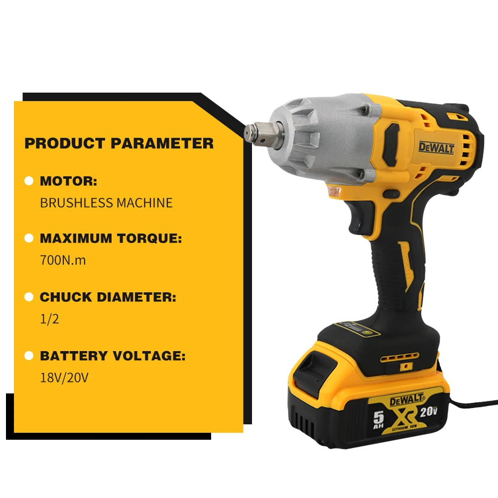 Dewalt 20V Max 1/2 Inch Brushless Impact Wrench 700N.m High Torque Cordless Tool