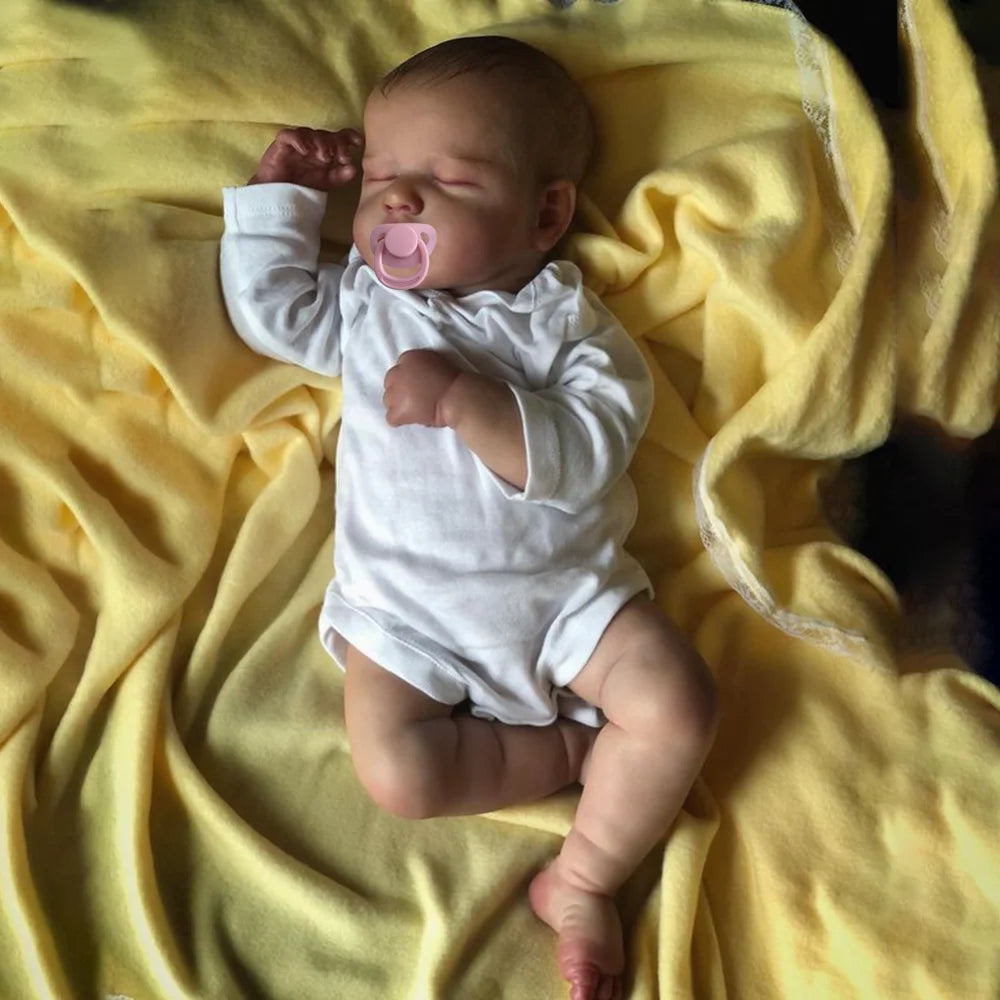 Mrb 50cm Realistic Finished Bebe Reborn Silicone Vinyl Cloth Body Doll Loulou Handmade Toy For Girls Christmas Gift