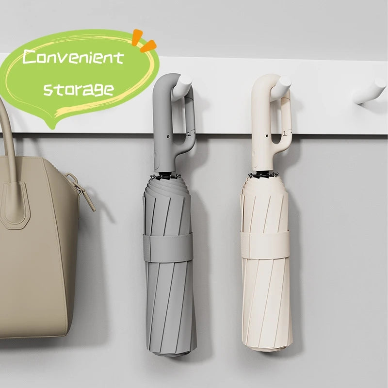 Extra Large Reinforced Wind Resistant Rain Resistant Dual Purpose UV Resistant Fully Automatic Ring Buckle Umbrella