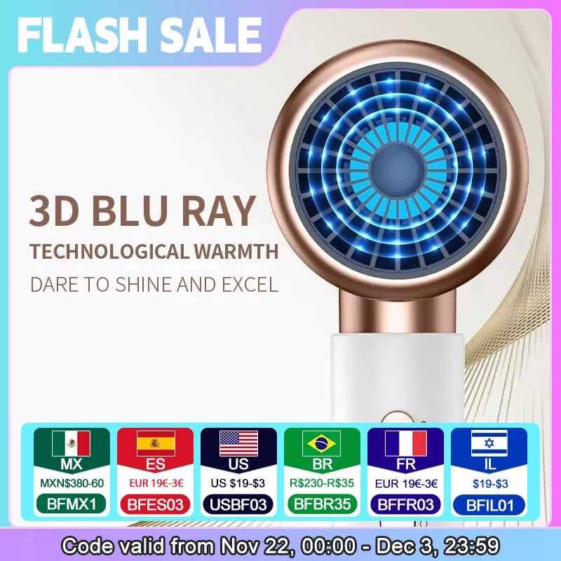 High Speed Electric Hair Dryer with Turbine Airflow Low Noise Constant Temperature and Quick Drying for Home Salons
