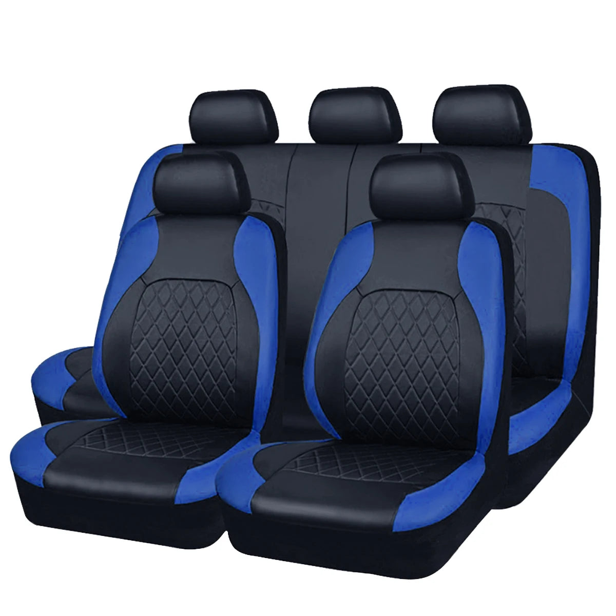 All Season Quilted PU Leather Car Seat Cover Full Surrounded Seat Protector Waterproof Universal Fit Sedan SUV Pickup Truck Seat