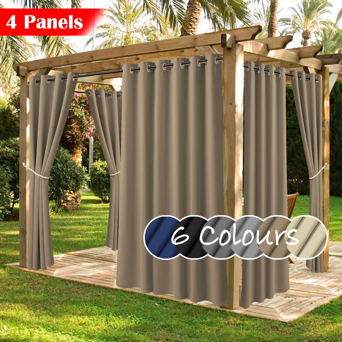 Waterproof Outdoor Patio Curtains with UV Protection for Home and Office