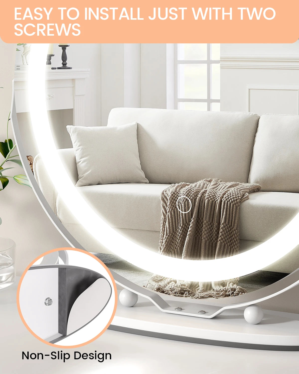 Samson Shopping 25 Round LED Vanity Mirror 3 Lighting Modes