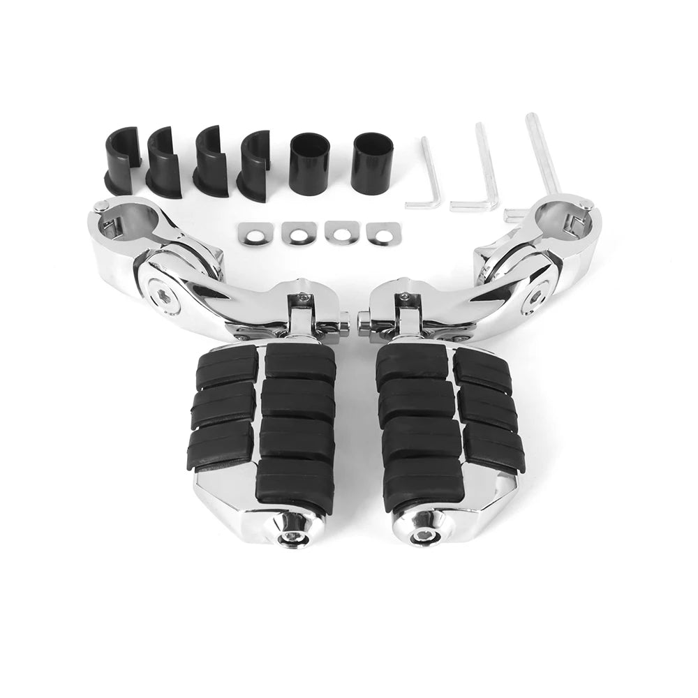 1 1/4 Inch 32mm Motorcycle Foot Rest Highway Engine Guard Foot Pegs Mount Footrest for Harley Touring Honda Kawasaki Suzuki Yamaha
