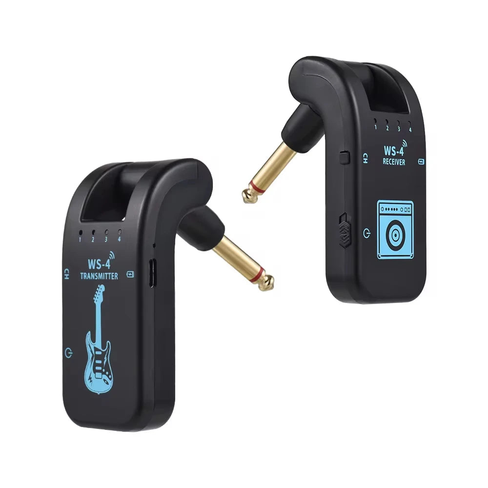 2.4G Wireless Guitar System Transmitter Receiver Set for Electric Guitar and Bass with 48K 16bit Real-time Transmission