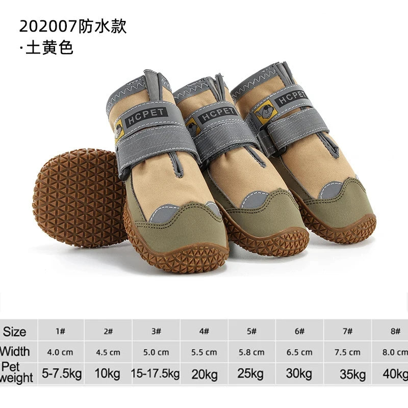 4Pcs Set Dog Shoes for Large Dogs Breathable Professional Outdoor Anti Slip Durable Pet Shoes with Rubber Sole for Hiking