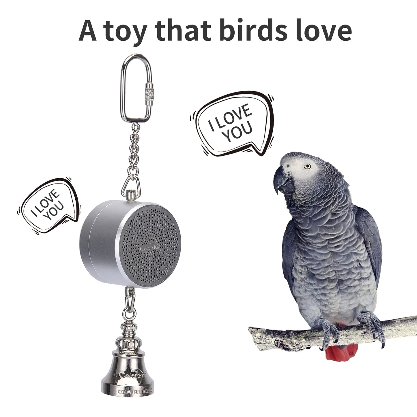 Parrot Toys for Teaching Training Bird Talking Coach Interactive Recording Playback Electronic Voice Chewing Tearing Bell