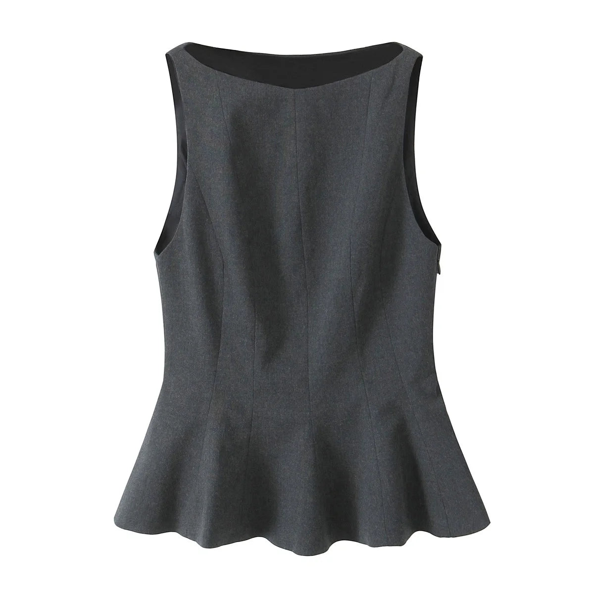 Trafa Women's Elegant 3 Color Ruffle Zipper Top