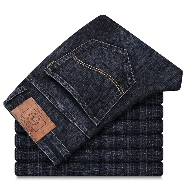 KUBROCN Men Vintage Straight Leg Embroidered Jeans Casual