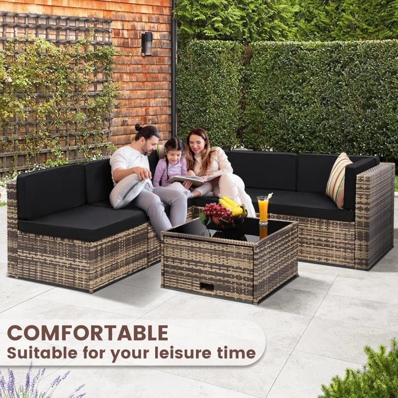XMSJ 8 Piece Outdoor Wicker Rattan Patio Sectional Set