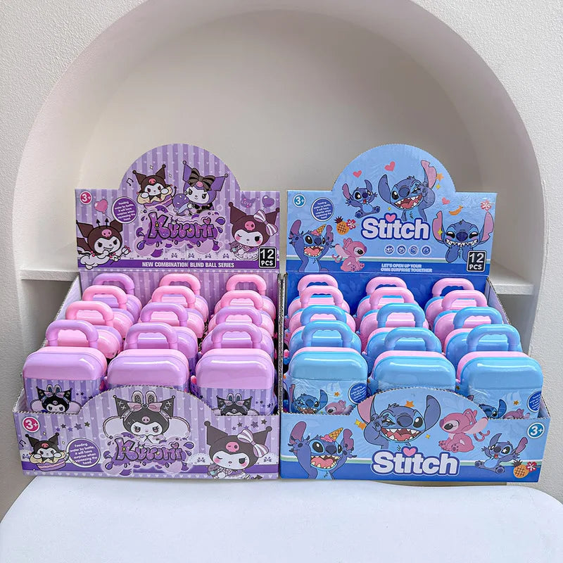New Stitch Blind Box Suitcase Design Cute Cartoon Doll Toy Desktop Ornament Lilo and Stitch Kawaii Fashion Room Decor Kids Gift