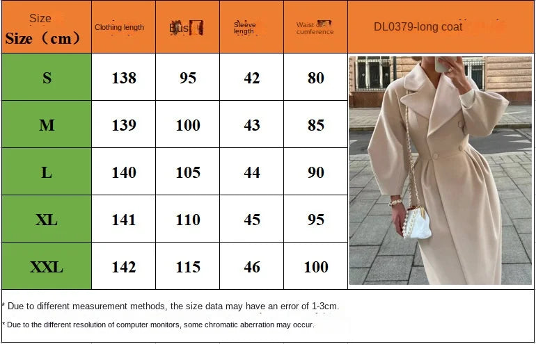 BWQ Autumn and Winter New Retro Palace Style Lantern Sleeves Large Lapel Woolen Coat Long Coat пальто женское