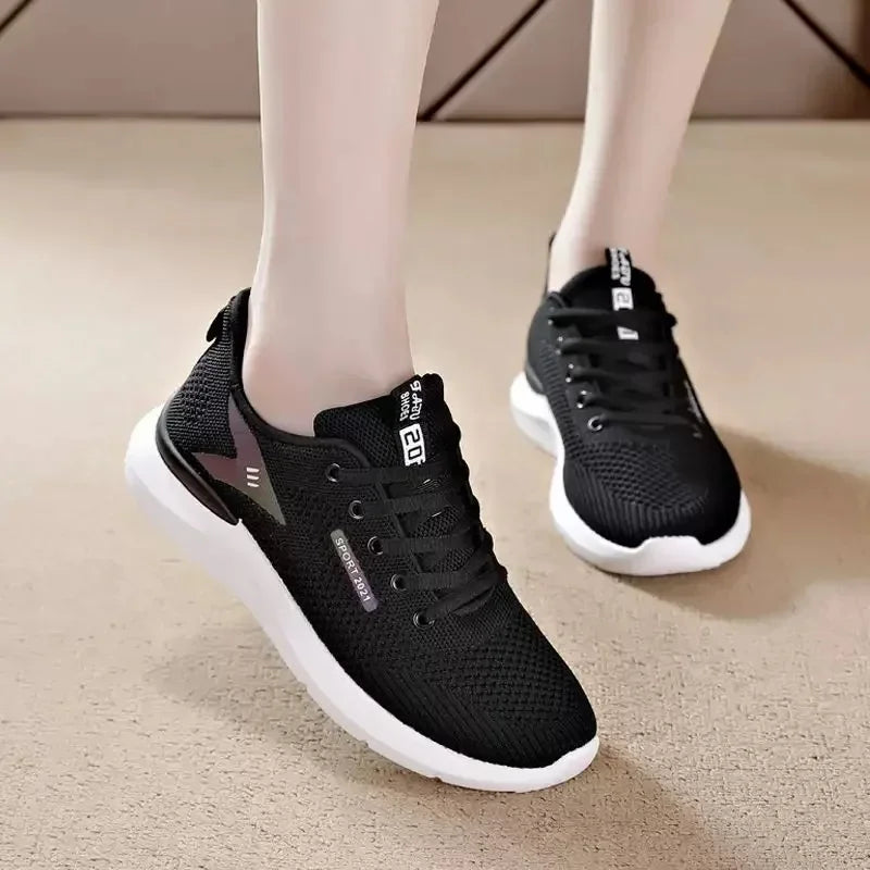 2025 New Women Sneakers Spring Summer Fashion Lightweight Soft Sole Casual Running Shoes Breathable Mesh Comfortable Footwear