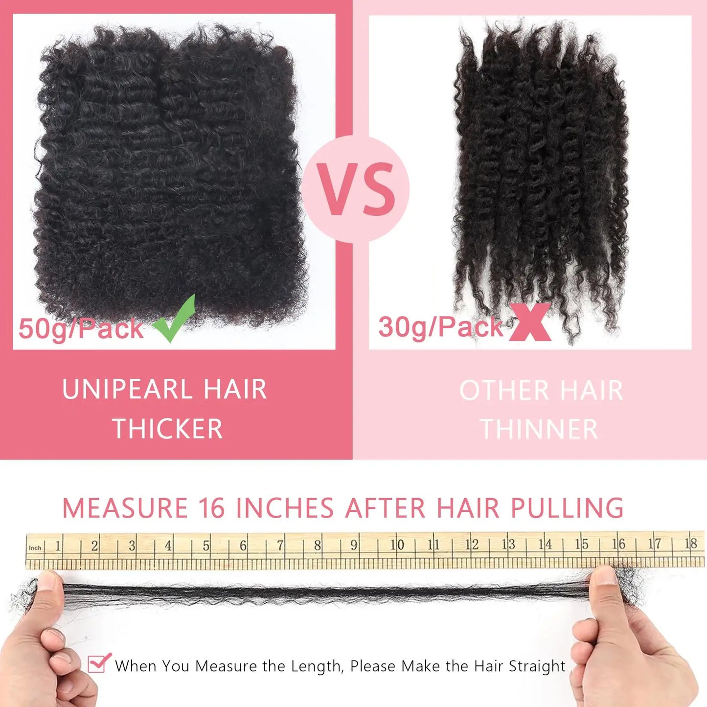 Afro Kinky Bulk Human Hair for Dreadlock Extensions and Braiding 2 Pack 100g Ginger Orange Color