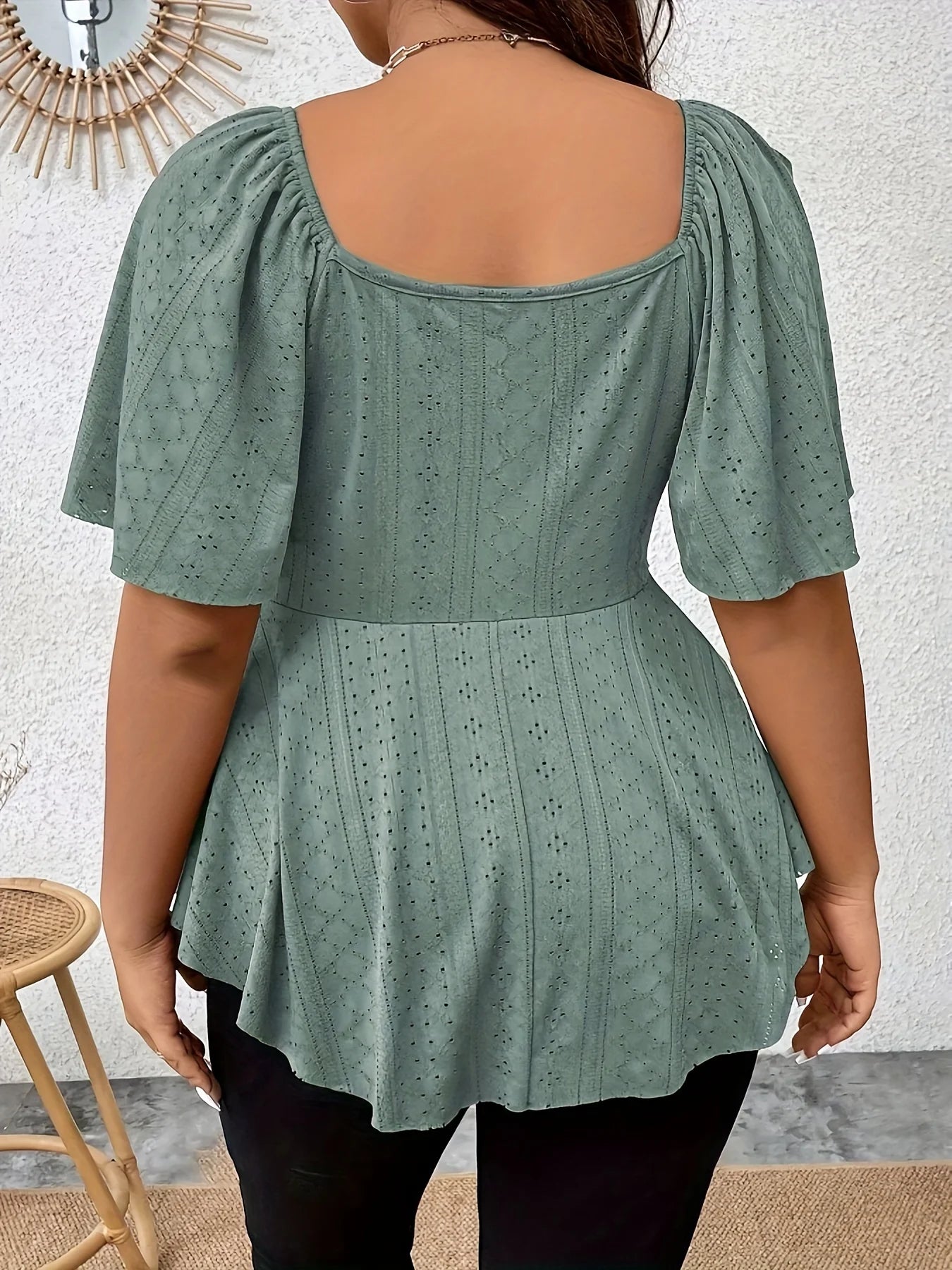 Plus Size Elegant Summer T Shirt for Women Casual Office Lady Solid V Neck Loose Tops