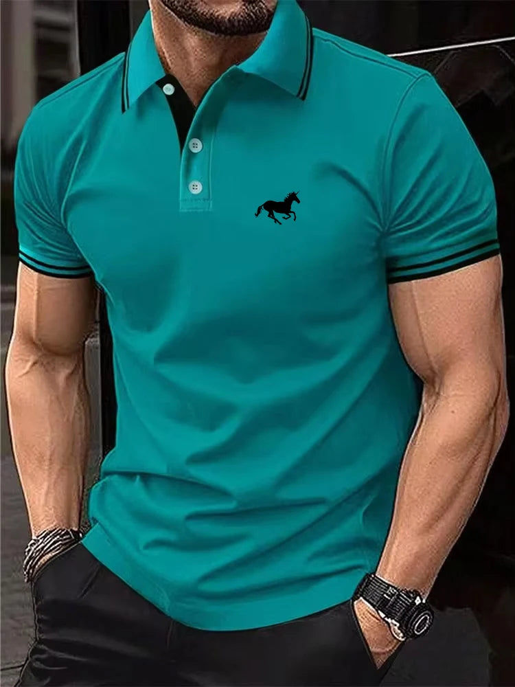 New Men's Classic Short Sleeve Polo Shirt Summer Casual Top Button Lapel Super Large S-3XL