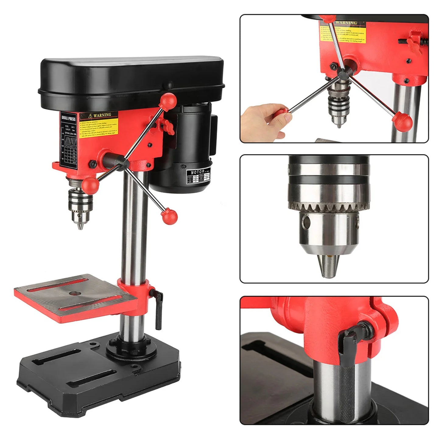 Mini Bench Drill Press Stand 350W 5 Speed Adjustable Workbench Machine
