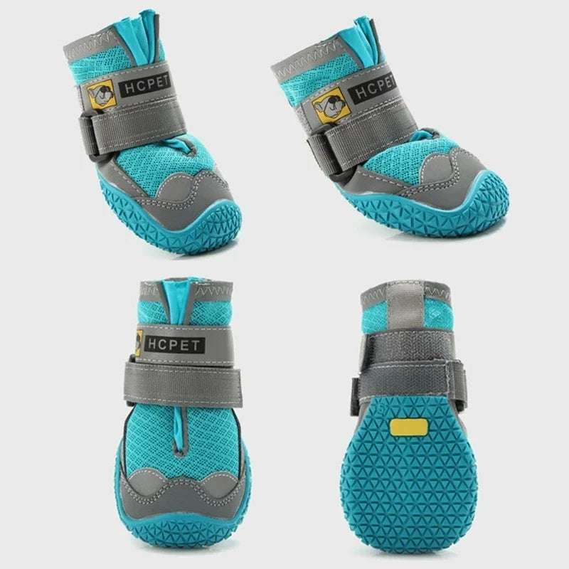 4Pcs Set Dog Shoes for Large Dogs Breathable Professional Outdoor Anti Slip Durable Pet Shoes with Rubber Sole for Hiking
