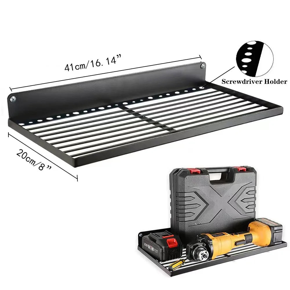 2 Pack Power Tool Wall Mount Holder Heavy Duty Metal Utility Rack Storage Organizer for Workshop Garage