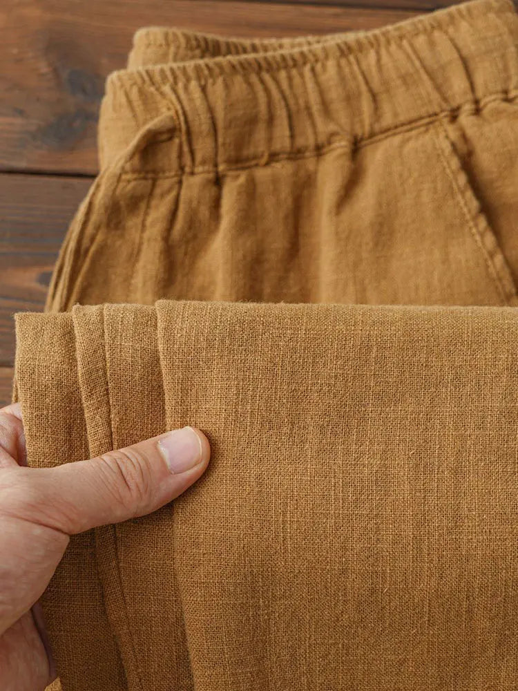 Casual Cotton Linen Chino Pants for Men Wide Leg Lightweight Baggy Cotton Sweatpants Male Walking Jogger Trousers Work