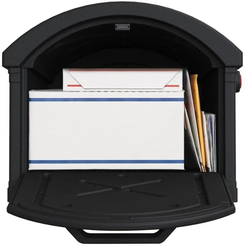 Grand Haven Plastic Mailbox and Post Kit Black Extra Large