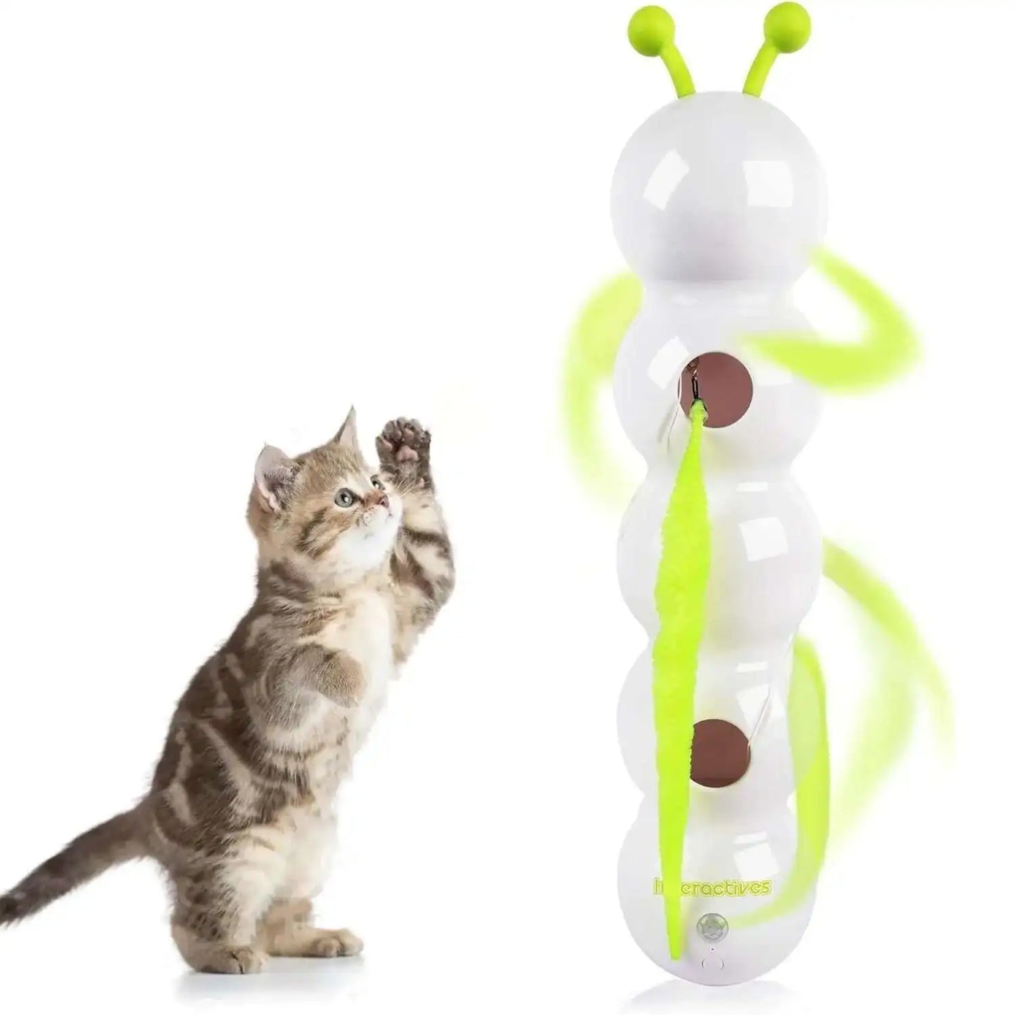 Interactive Cat Toy Intelligent Motion Activated Wack A Worm Post Toy Automatic Tail Teaser