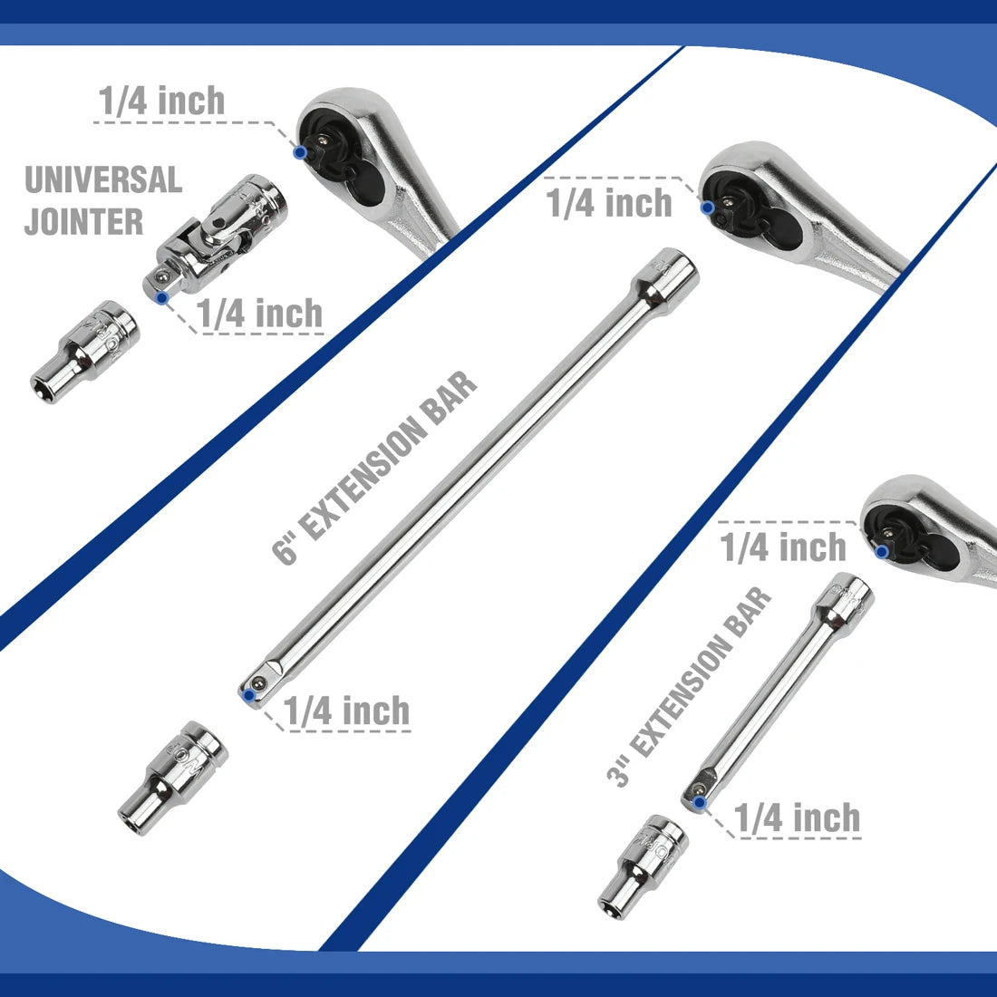 Workpro 69 Piece 1/4 Inch Ratchet Wrench Set for Car Repair and Metalworking