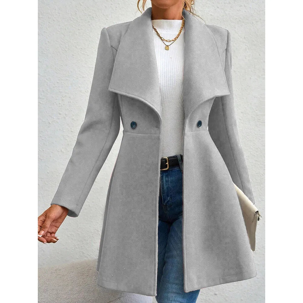 Mia Muse Wool Blend Double Breasted Coat Outerwear