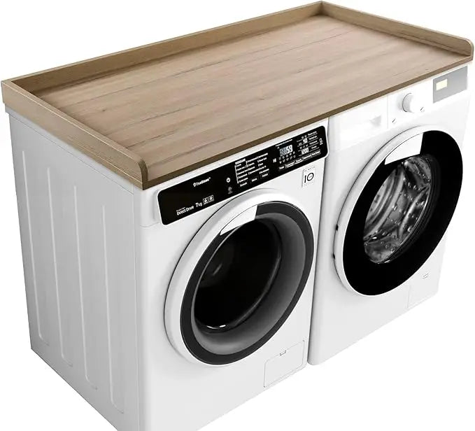 Washer Dryer Countertop Melamine Countertop with Edge Rails 27.5 Inch Depth X 54 Inch Width Laundry Room