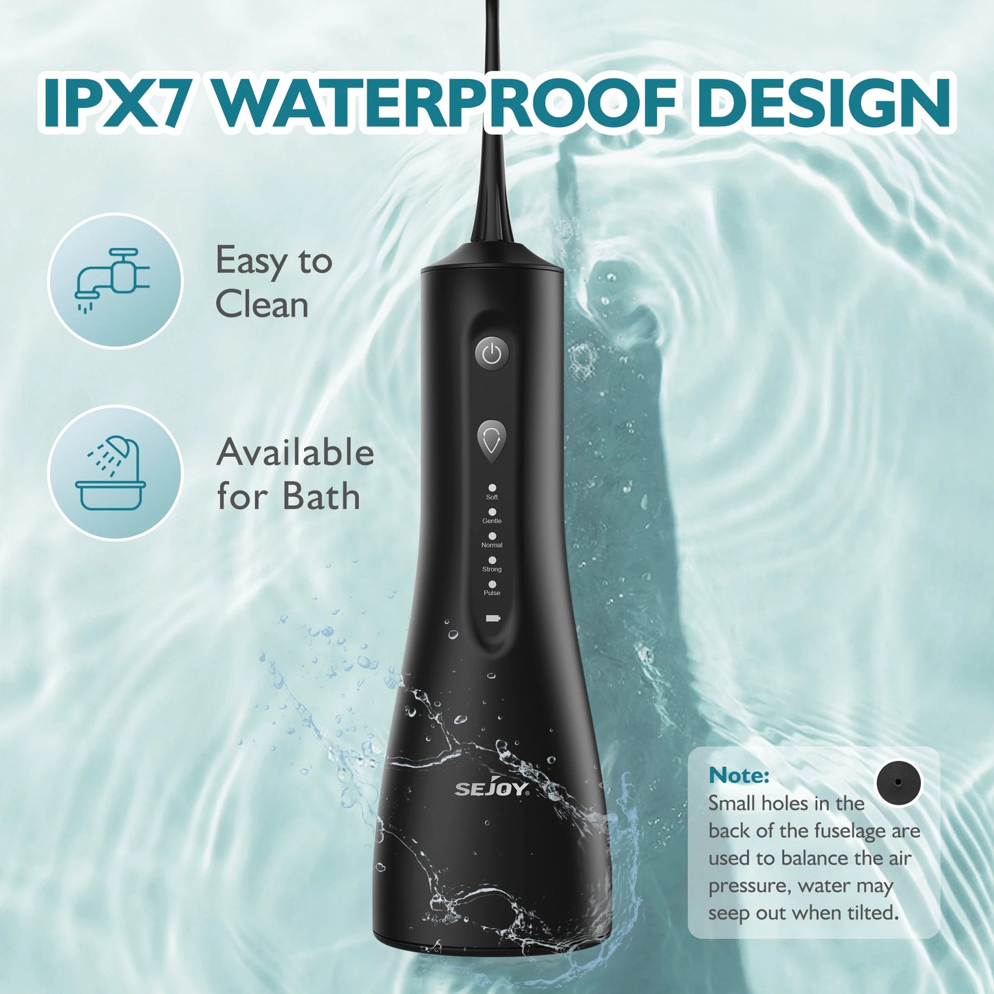 Sejoy Cordless Water Dental Flosser for Effective Teeth Cleaning and Oral Care