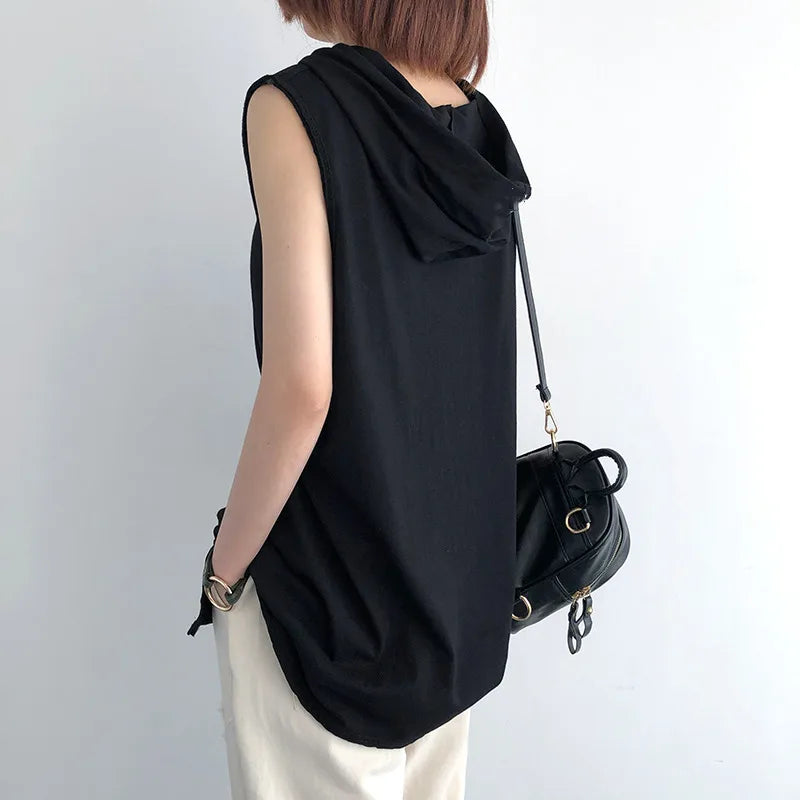 Solid Color 2023 Brand New Men's Tank Tops Vest Sleeveless Tees for Male Hooded Man Vests Tops Hip Hop Men Tank Top T Shirt