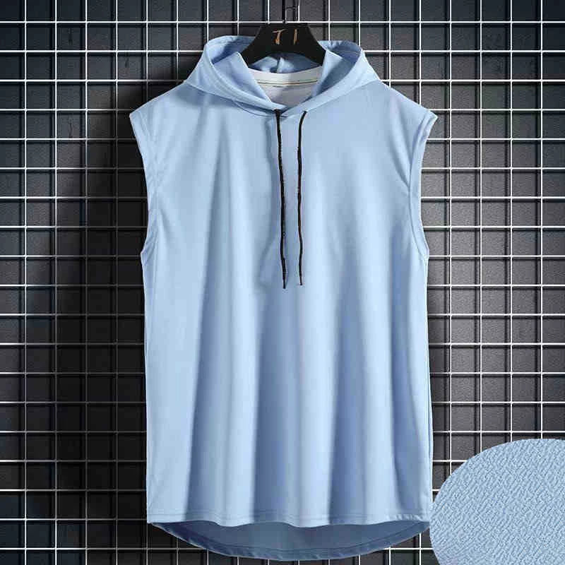 Solid Color 2023 Brand New Men's Tank Tops Vest Sleeveless Tees for Male Hooded Man Vests Tops Hip Hop Men Tank Top T Shirt