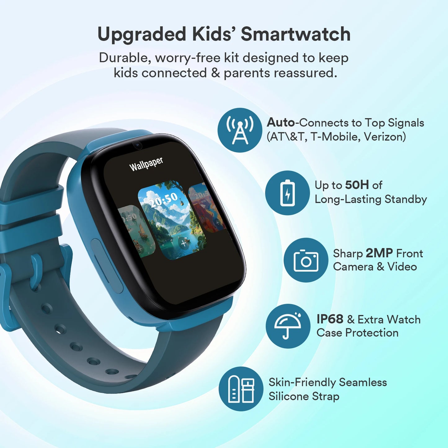 4G Kids Smart Watch GPS Two Way Call Video SOS Child Gift Parental Controls Waterproof Birthday Gift for Boys and Girls