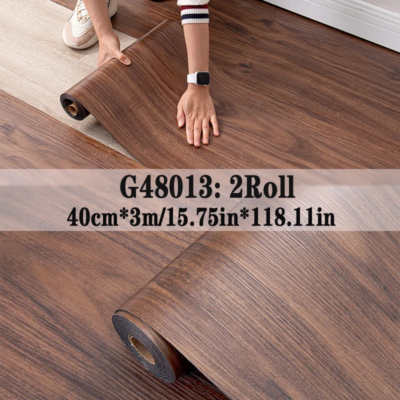 Peel and Stick Floor Tile，2 Roll Vinyl Flooring Roll 15.75"x 118.11"/25.8Sq.Ft Wood Grain Peel Stick Floor Tiles