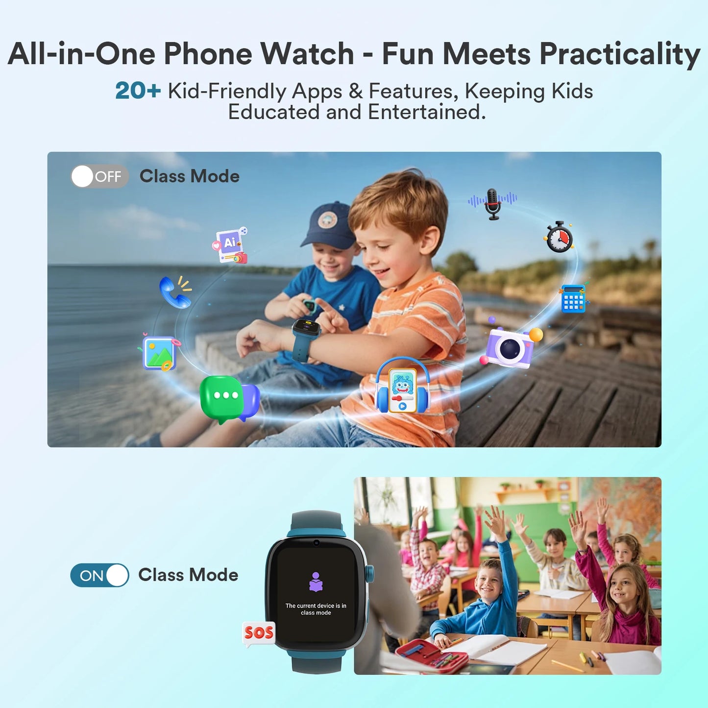 4G Kids Smart Watch GPS Two Way Call Video SOS Child Gift Parental Controls Waterproof Birthday Gift for Boys and Girls