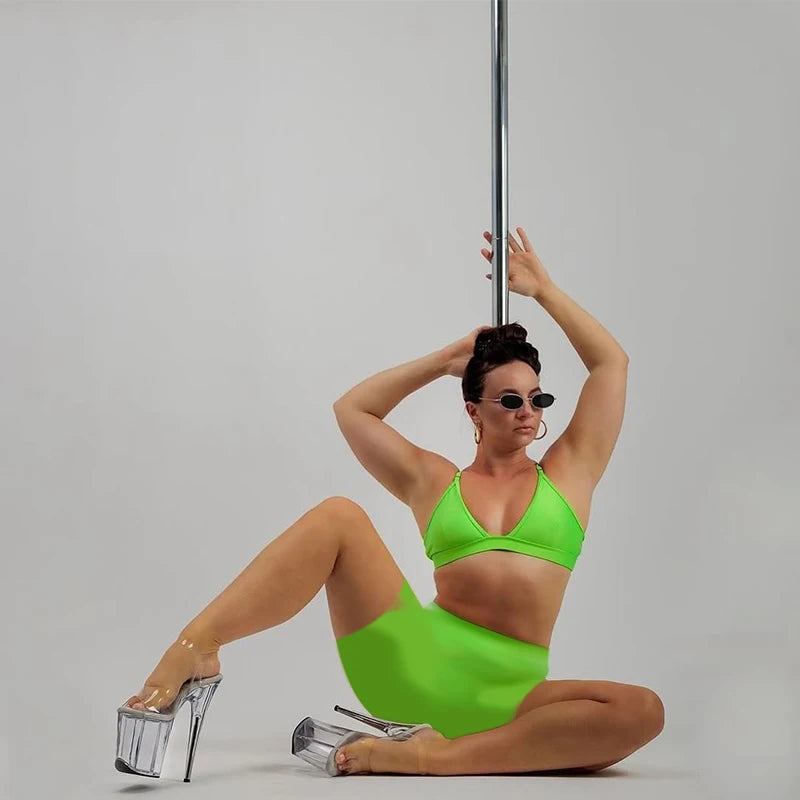 WUXIN H&P Women's 6in  Stripper Heels，Clear Platform Heels Sexy Stiletto Pole Dance Exotic Sandal Shoes