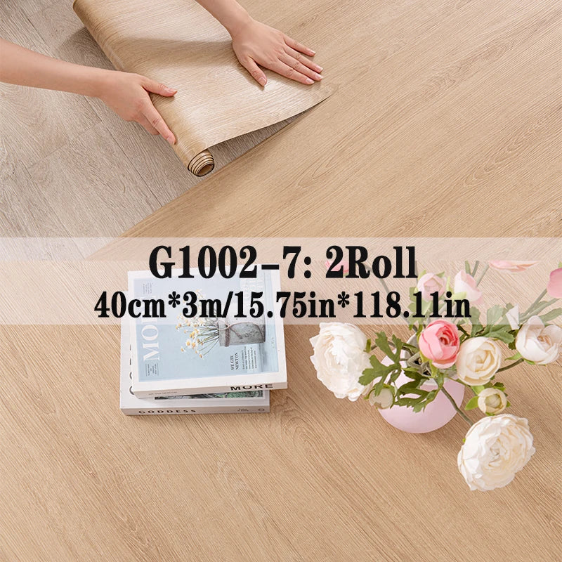 Peel and Stick Floor Tile，2 Roll Vinyl Flooring Roll 15.75"x 118.11"/25.8Sq.Ft Wood Grain Peel Stick Floor Tiles