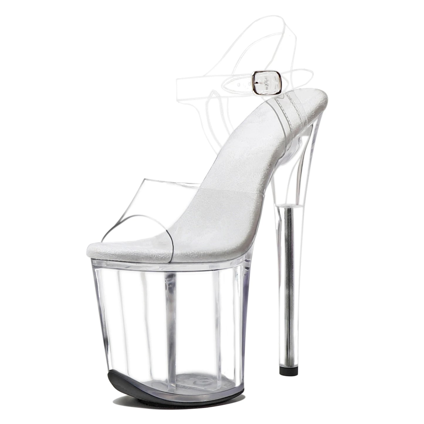 WUXIN H&P Women's 6in  Stripper Heels，Clear Platform Heels Sexy Stiletto Pole Dance Exotic Sandal Shoes