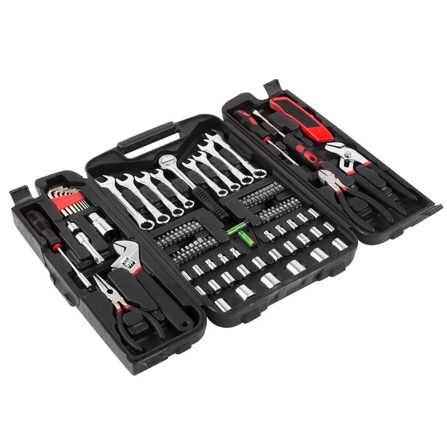 95PCS Mechanics Tool Set General Purpose Mixed Sockets and Wrenches Auto Repair Tool Kit with Plastic Storage Case