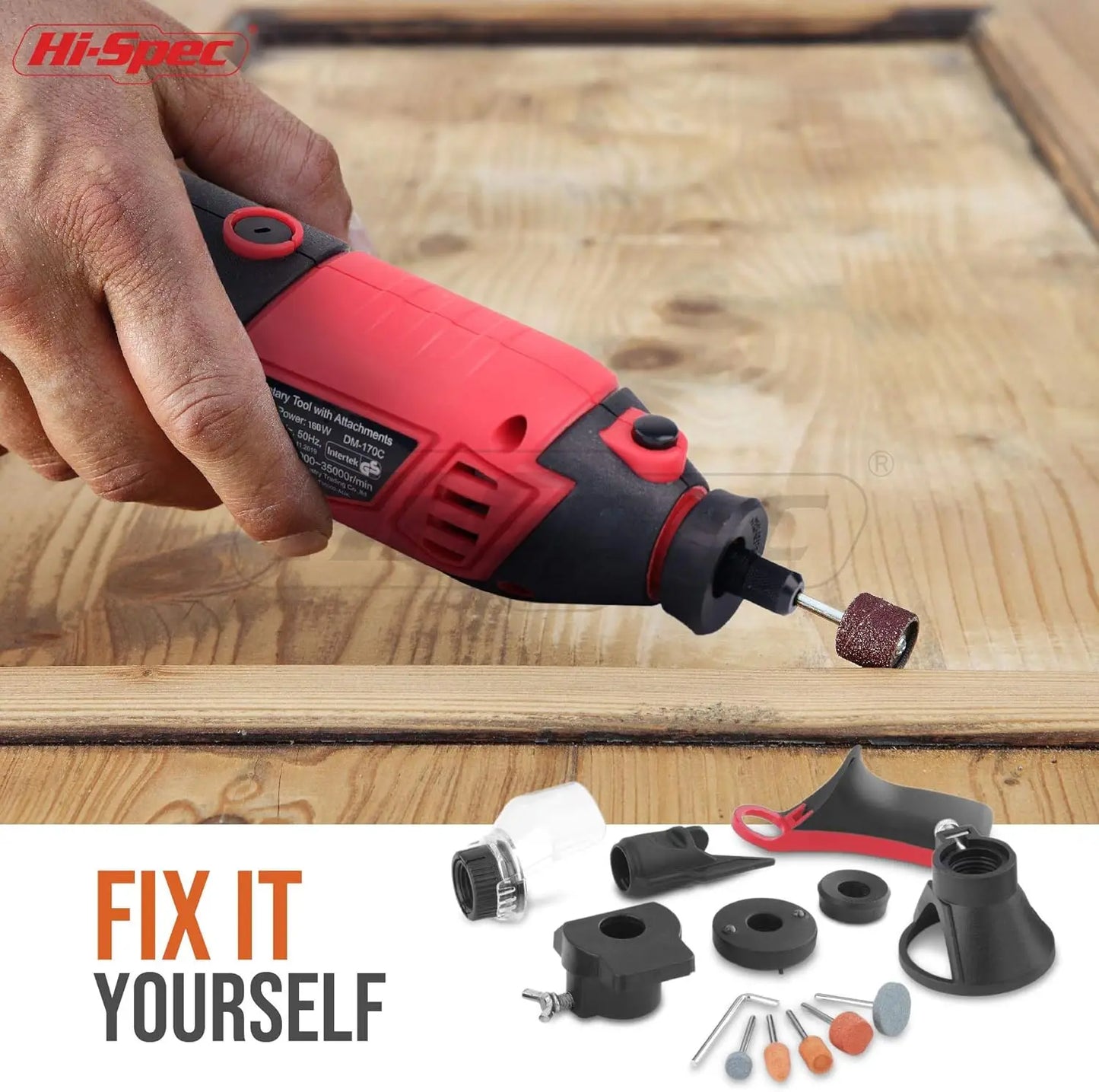 Hi-Spec 134pc 160W Corded Power Rotary Tool Kit Set with Dremel Compatible Rotary Tools Accessory Kit.