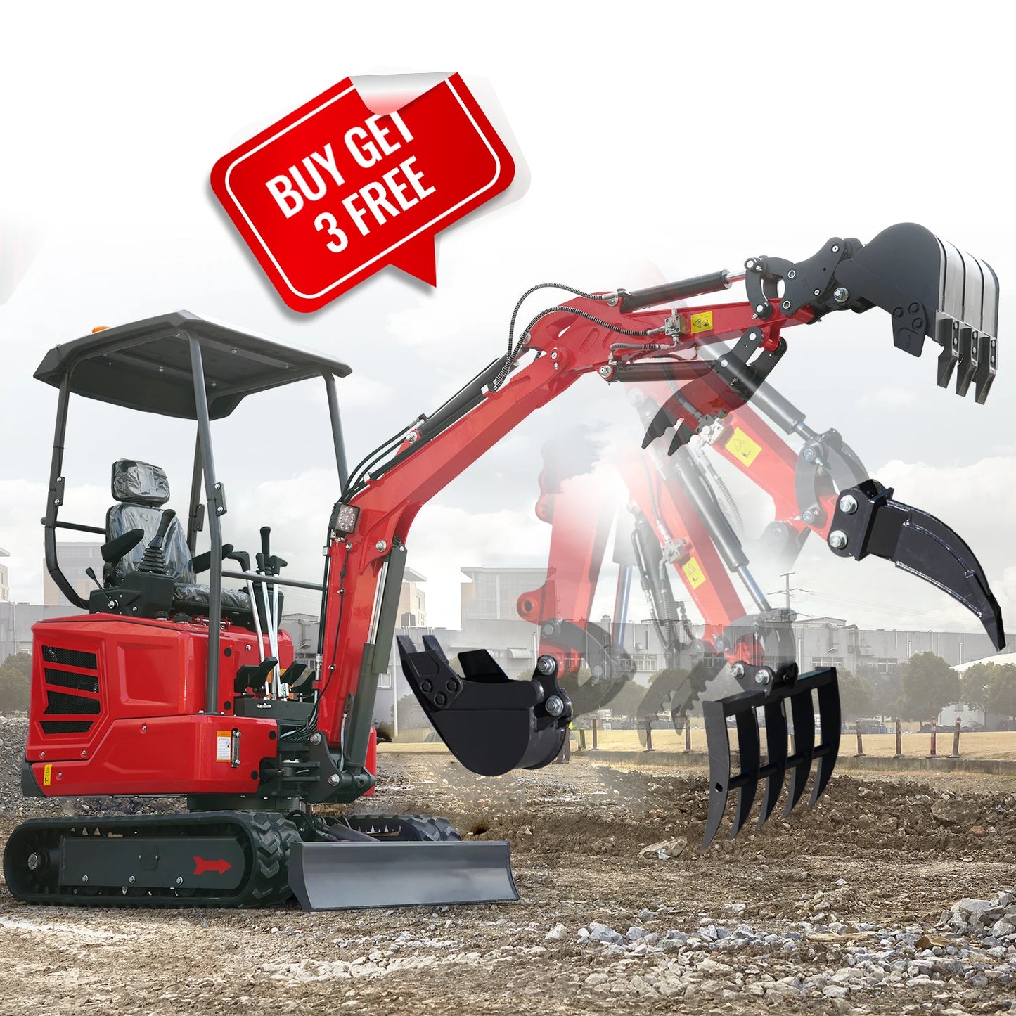1-Ton and 2-Ton Mini Excavators — Premium Configuration, Compatible with Various Attachments. Shipped from the USA. custom made