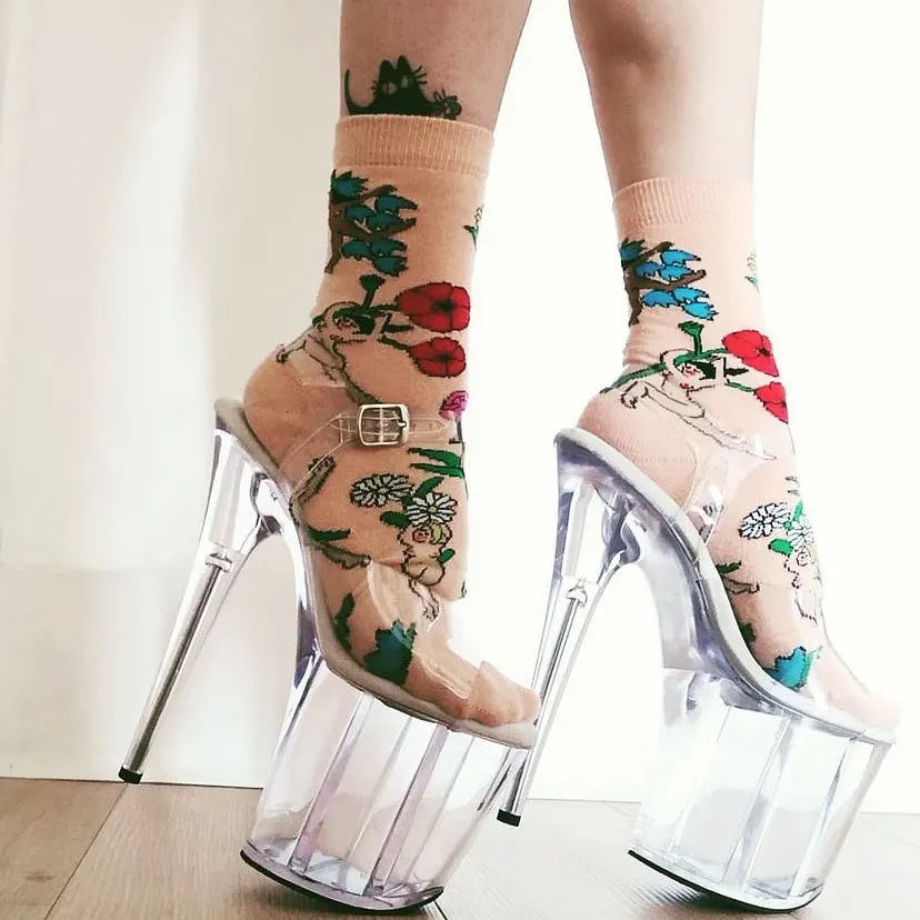 WUXIN H&P Women's 6in  Stripper Heels，Clear Platform Heels Sexy Stiletto Pole Dance Exotic Sandal Shoes