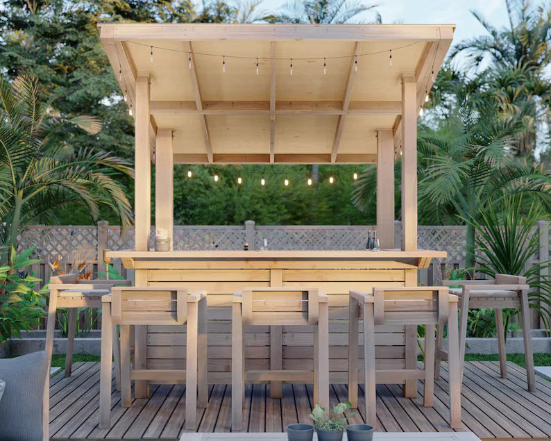 DIY Outdoor Bar with Roof Cover Plan Backyard Bar Plans Patio Bar with Storage