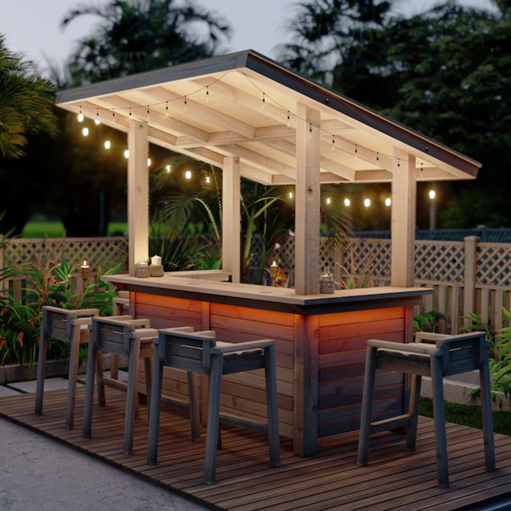 DIY Outdoor Bar with Roof Cover Plan Backyard Bar Plans Patio Bar with Storage