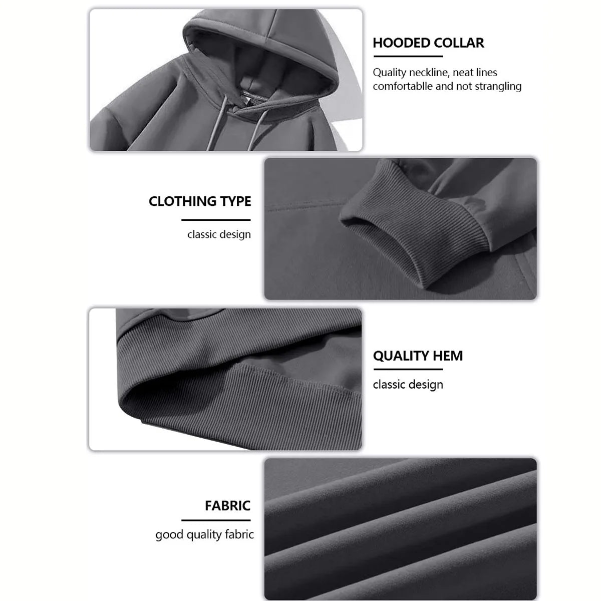 270g Heavyweight Fit Hooded Sweatshirt for Casual Wear