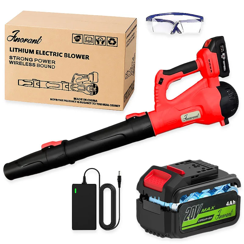 Leaf Blower Cordless - 20V Powerful Electric Leaf Blower with Batteries and Charger, 6 Speed Modes, 4.0Ah Lightweight Battery