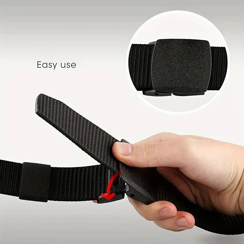 Black Sports Belt for Men & Women - Adjustable Workout Waist Belt with Inner Pocket, Gym Running & Weight Lifting Support