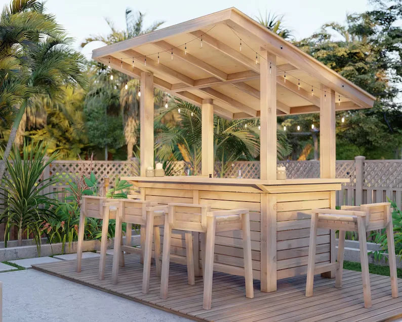 DIY Outdoor Bar with Roof Cover Plan Backyard Bar Plans Patio Bar with Storage