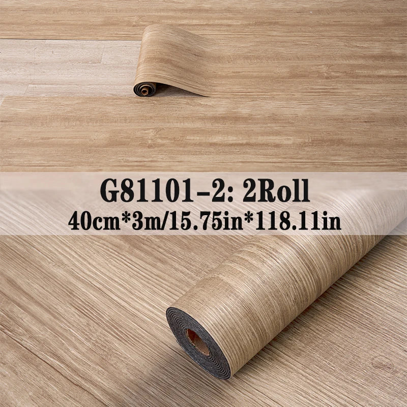 Peel and Stick Floor Tile，2 Roll Vinyl Flooring Roll 15.75"x 118.11"/25.8Sq.Ft Wood Grain Peel Stick Floor Tiles
