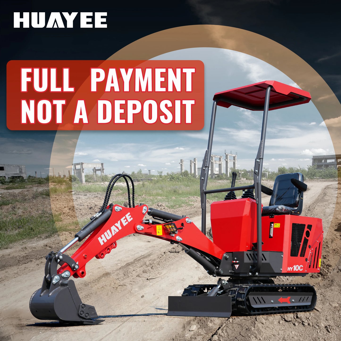 Mini Compact Excavator 13Point5HP Gasoline Engine Crawler